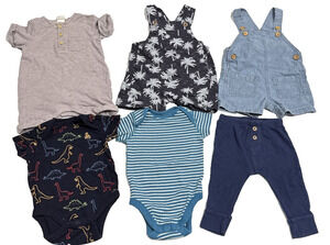 Lot of 6 Baby Boy 3, 3-6M Jumper Overall, Bodysuit, Pant Baby Gap, H&M, Carters